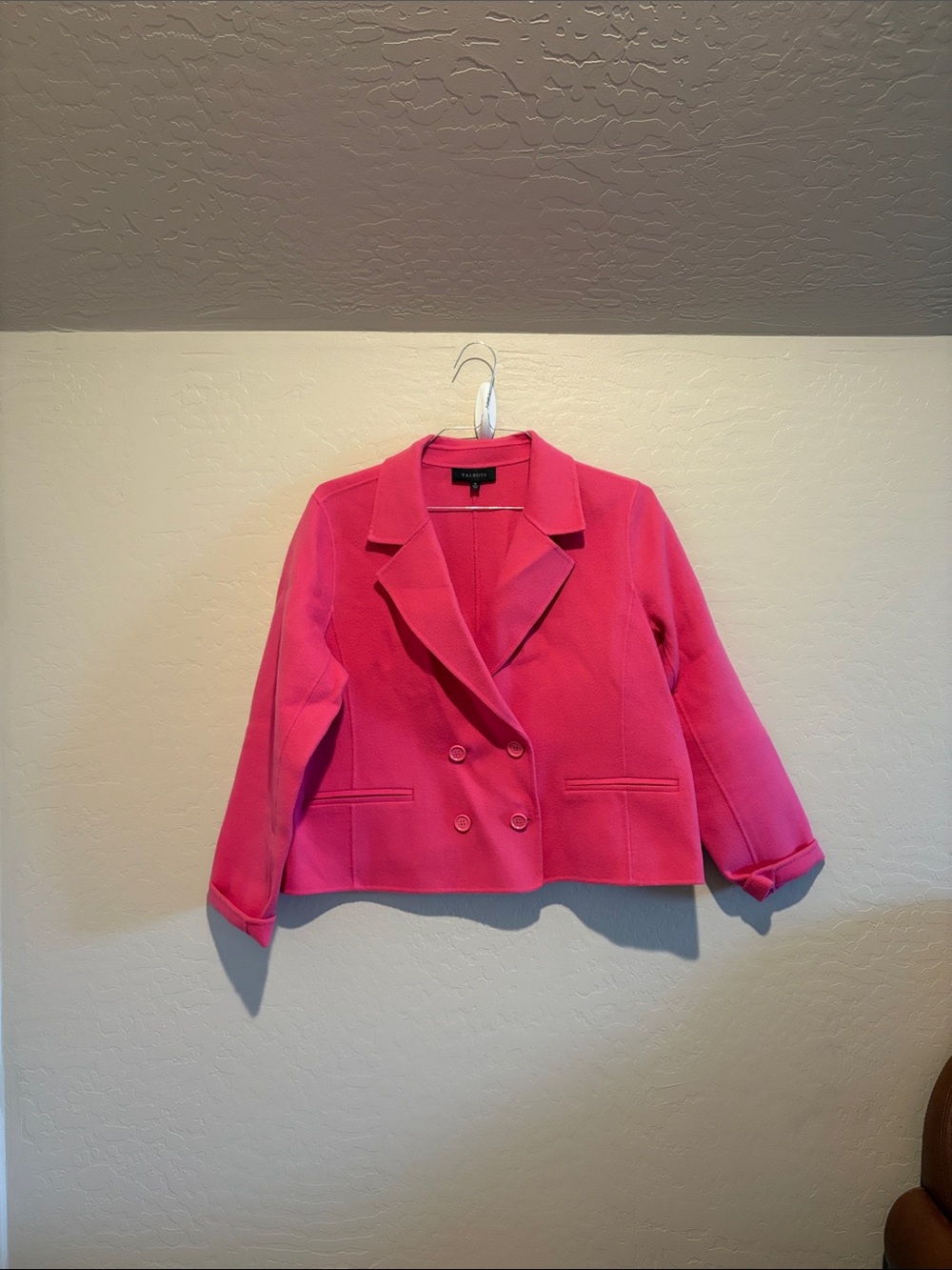 Talbots Hot Pink Double-Breasted Blazer